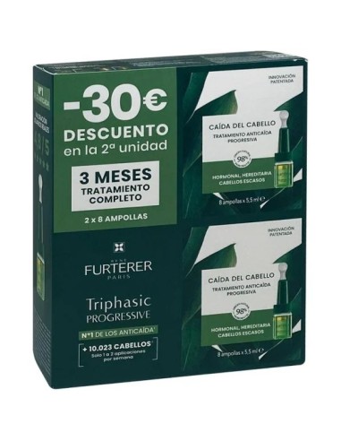 René Furterer Triphasic Progressive 3 meses tratamiento 8+8  Ampollas