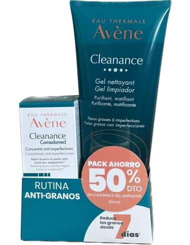 Avene Pack Cleanance Comedomed Anti-imperfecciones 30ml + gel 200ml